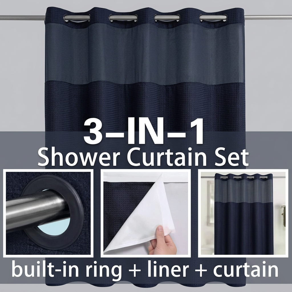 Hookless Snap-In Shower Curtain