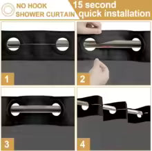 Hookless Snap-In Shower Curtain